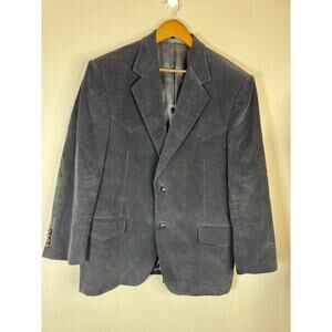 Vintage BAR WS Western Corduroy Blazer 42R Black Elbow Patches Cowboy Sport Coat